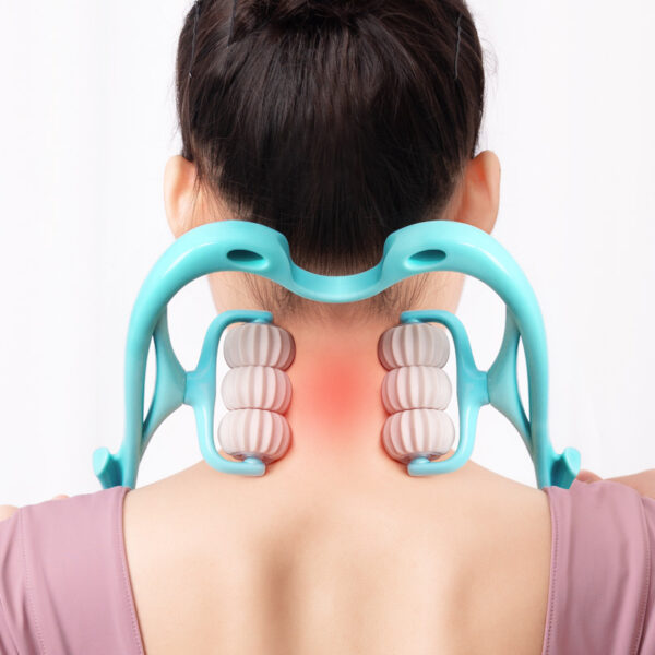 Multifunctional Six-Wheel Neck Massager Roller.