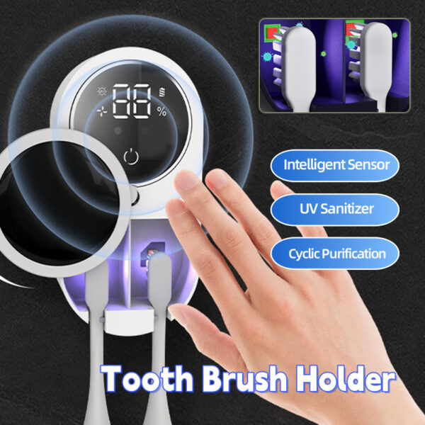 Portable UV Toothbrush Holder and Sanitizer, Toothpaste Accessories, Disinfectant.