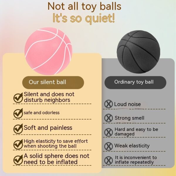 Silent elastic basketball for indoor toddler play. - Image 3