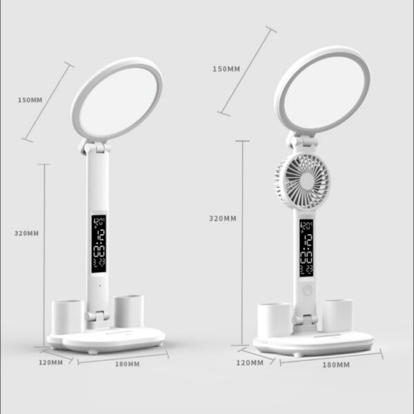 Rechargeable LED Table Lamp with Fan Eye Protection Feature - Image 5