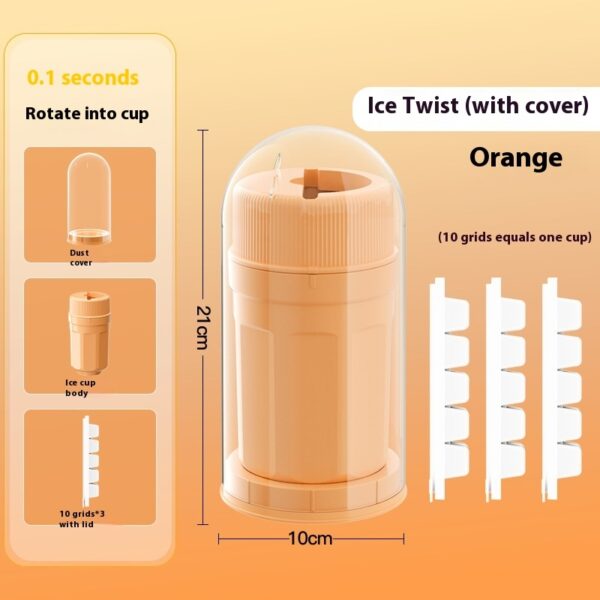 Rotating ice cube tray with cover for freezer storage. - Image 7