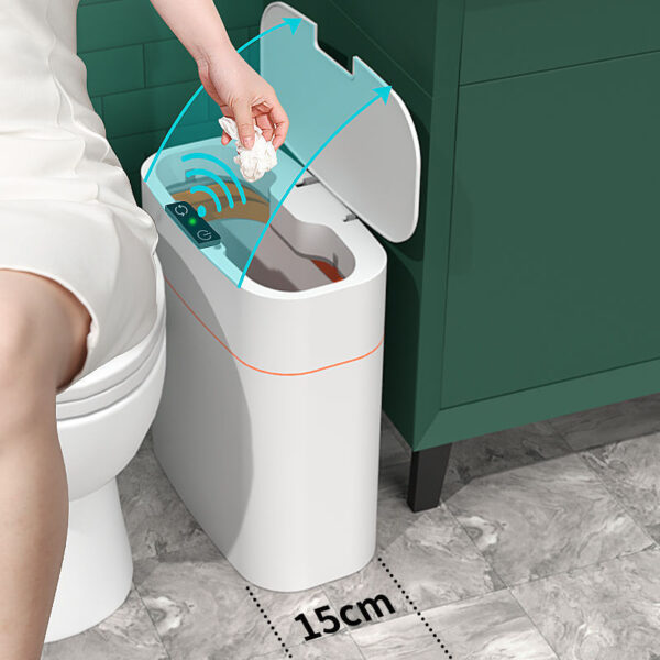 Smart Trash Can with Lid for Bedroom, Living Room, and Kitchen.