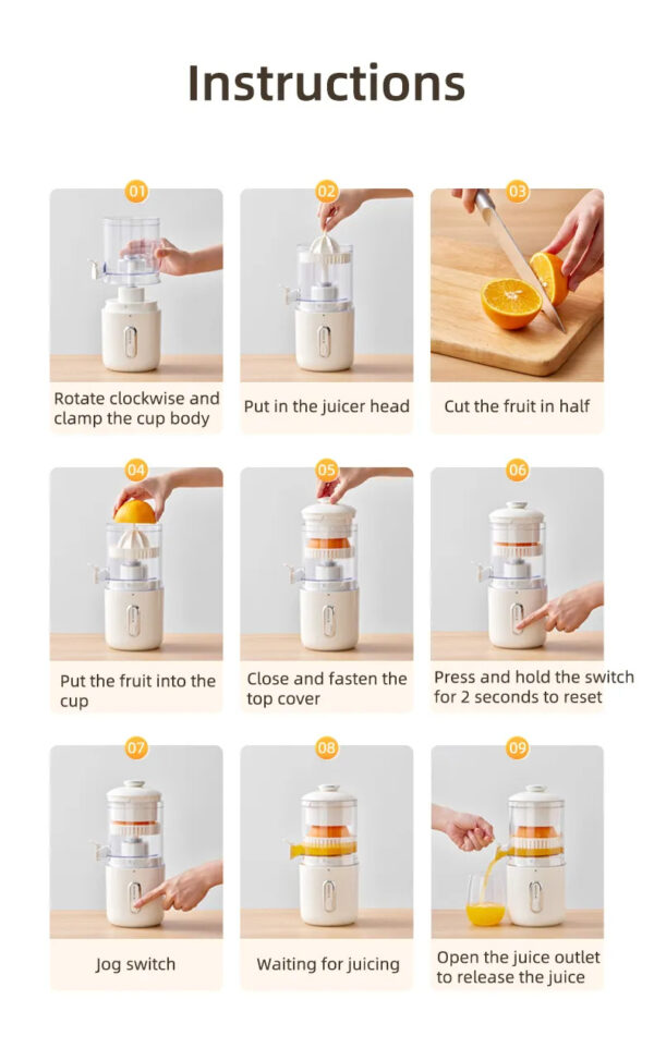 Multifunctional Wireless Electric Juicer, USB Portable Mini Blender for Fruit and Citrus. - Image 4