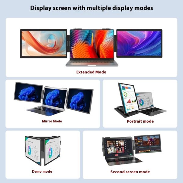 14-inch Dual-screen Portable Monitor for Laptops with Wall-mounted Expansion. - Image 3