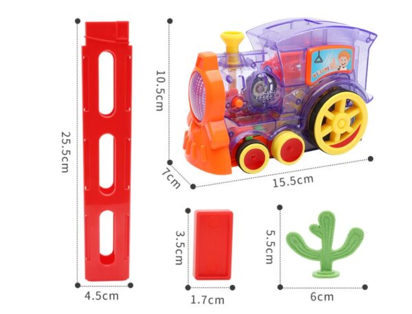 Domino Train Baby Toy, Electric Car Puzzle with Building Blocks. - Image 4