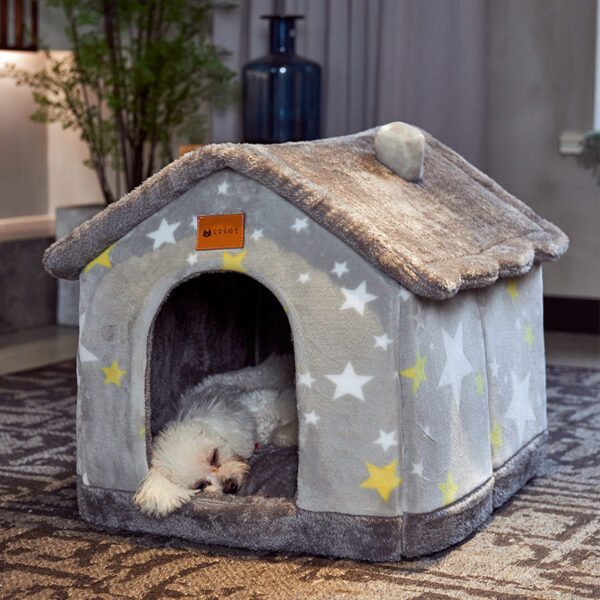 Foldable Pet Dog House with Removable Warm Bed. - Image 2