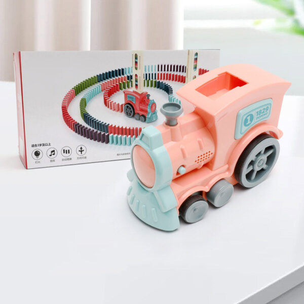 Domino Train Baby Toy, Electric Car Puzzle with Building Blocks. - Image 2