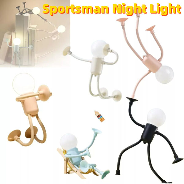 Versatile changeable shape sportsman night light with suction base.