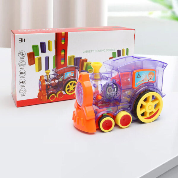 Domino Train Baby Toy, Electric Car Puzzle with Building Blocks. - Image 3