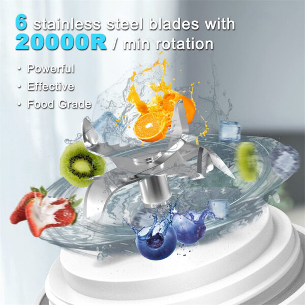 Portable 6-blade mini blender for shakes and smoothies. - Image 8