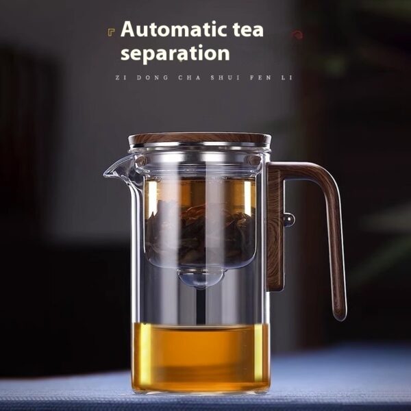 One-Click Magnetic Teapot with Wood Handle, Tea Water Separation and Filtration. - Image 4