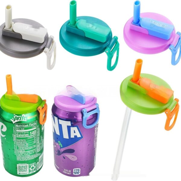 Reusable Soda Can Lid with Straw for Drinks. - Image 6