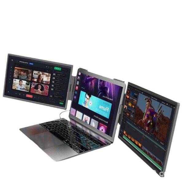 14-inch Dual-screen Portable Monitor for Laptops with Wall-mounted Expansion. - Image 4