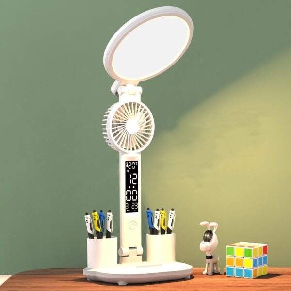 Rechargeable LED Table Lamp with Fan Eye Protection Feature - Image 6