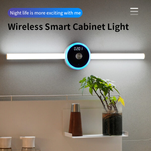 Smart removable LED cabinet light with clock, timer, and sensor. - Image 2