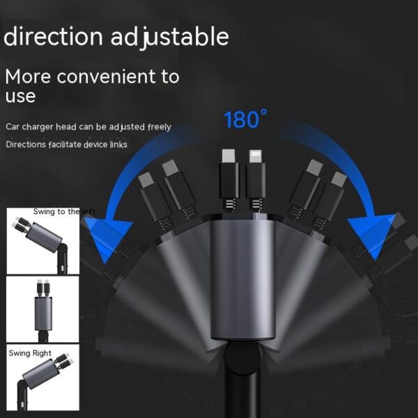 100W Metal Car Charger with USB and TYPE-C Port - Image 4