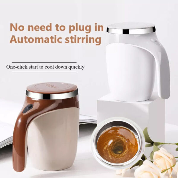 Rechargeable Automatic Stirring Mug: Electric Coffee and Drink Stirring Mug with Magnetic Rotation