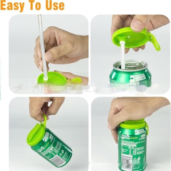 Reusable Soda Can Lid with Straw for Drinks. - Image 10