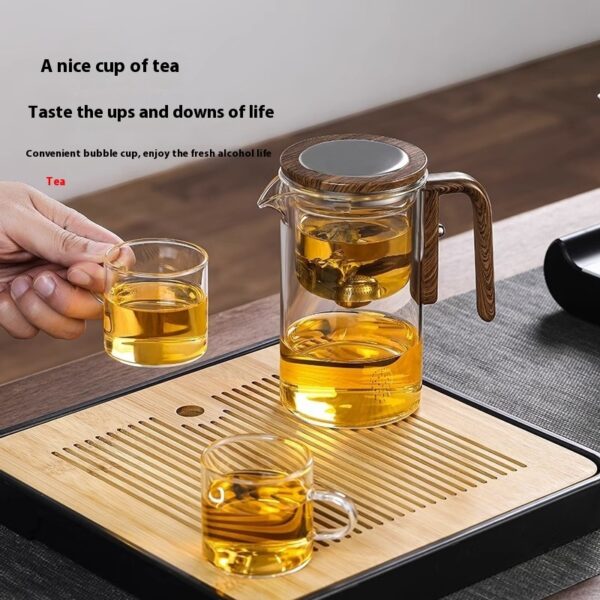 One-Click Magnetic Teapot with Wood Handle, Tea Water Separation and Filtration. - Image 8