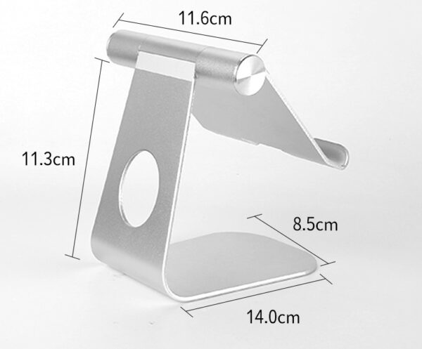 Adjustable tablet and phone stand holder, compatible with Apple devices, for desk use. - Image 3