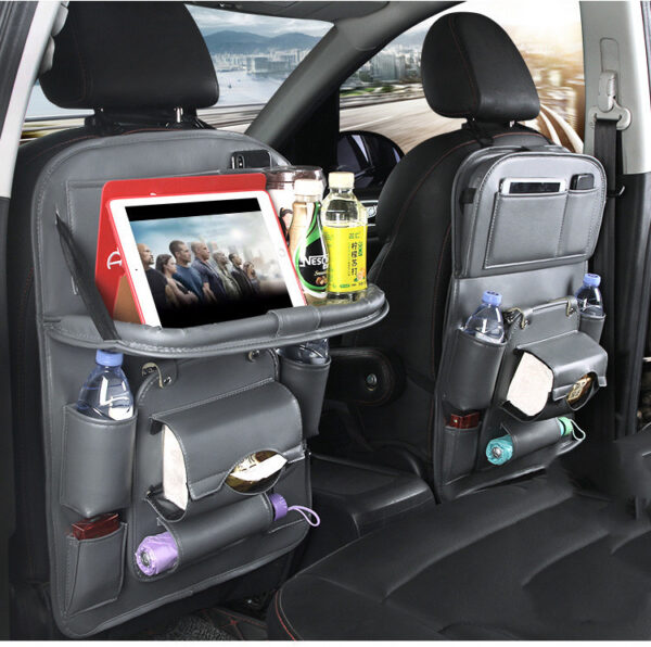 PU Leather Car Storage Bag, multifunctional, waterproof, hanging on the seat for interior organization. - Image 5