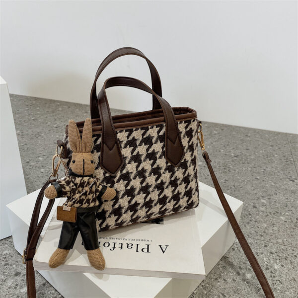 Houndstooth Shoulder Bag – Stylish, versatile checkerboard design, perfect as a messenger or tote for women. - Image 5
