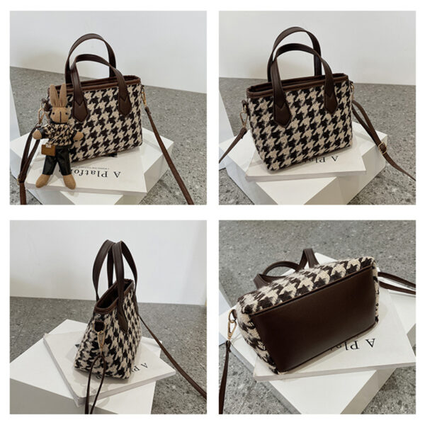 Houndstooth Shoulder Bag – Stylish, versatile checkerboard design, perfect as a messenger or tote for women. - Image 8
