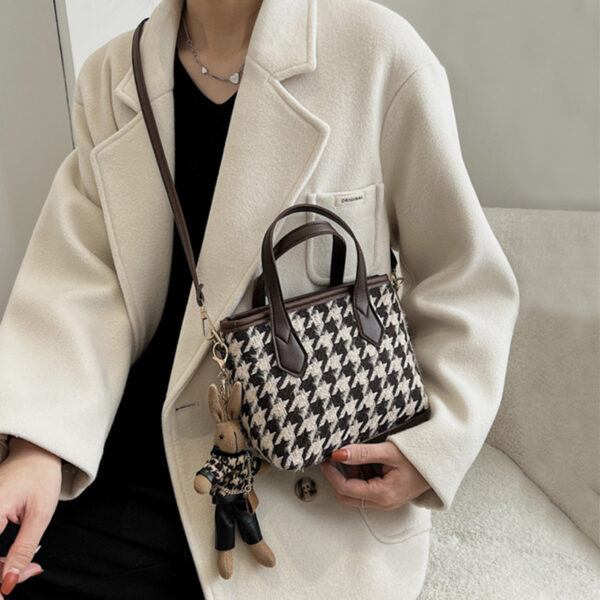 Houndstooth Shoulder Bag – Stylish, versatile checkerboard design, perfect as a messenger or tote for women. - Image 9