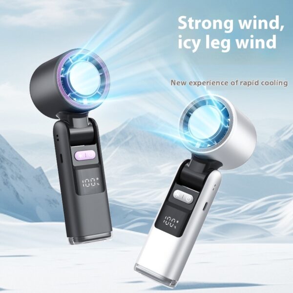 Turbos Chilled Ice Sensation Cold Fan Super Mini Turbos Speed Fan USB Powered Digital Display For Outdoor Camping Travel - Image 4